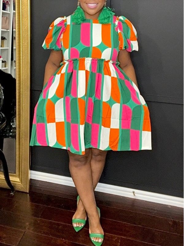 Gorgeousladie Colorblock Frilled Dress