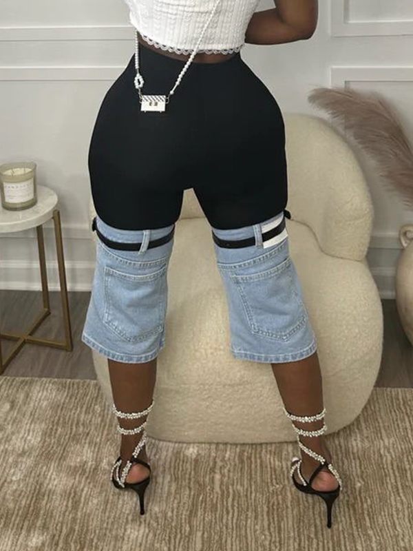 Two-Tone Combo Capri Jeans