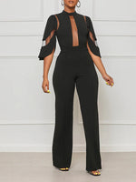 Gorgeousladie Solid Sheer Combo Jumpsuit