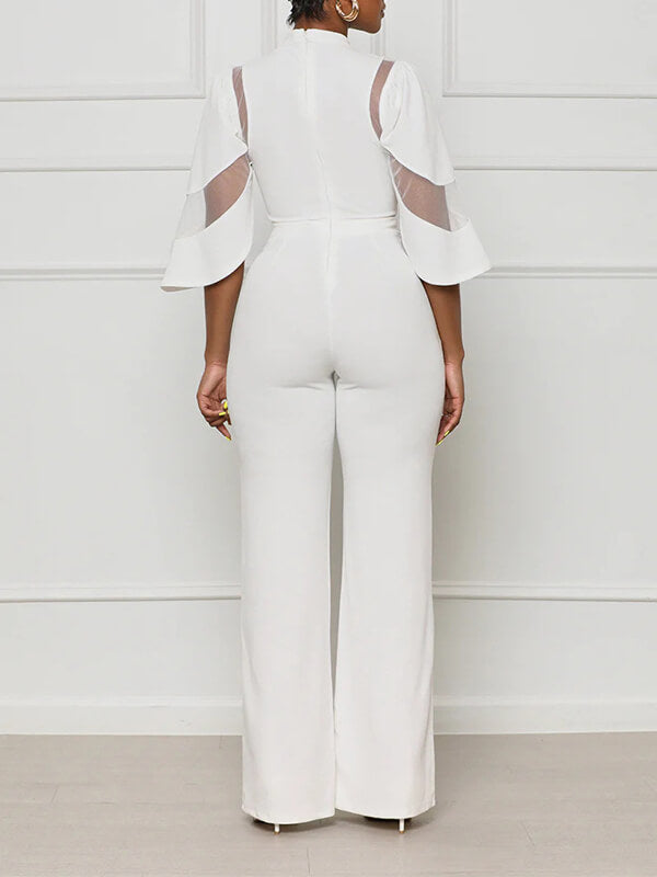 Gorgeousladie Solid Sheer Combo Jumpsuit