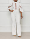 Gorgeousladie Solid Sheer Combo Jumpsuit