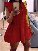 Gorgeousladie Solid Frilled Shirt Dress