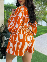 Gorgeousladie Printed Shirt & Shorts Set