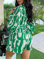 Gorgeousladie Printed Shirt & Shorts Set