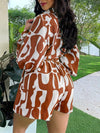 Gorgeousladie Printed Shirt & Shorts Set