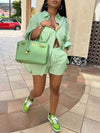 Gorgeousladie Stripe Shirt & Shorts Set