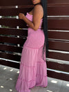 Gorgeousladie Smocked Bandeau Top & Wide-Leg Pants Set