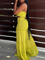 Gorgeousladie Smocked Bandeau Top & Wide-Leg Pants Set