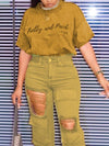 Gorgeousladie Logo Tee & Ripped Jeans Set