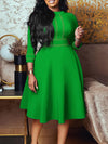 Gorgeousladie Mock Neck 3/4 Sleeve Dress