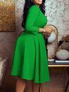 Gorgeousladie Mock Neck 3/4 Sleeve Dress