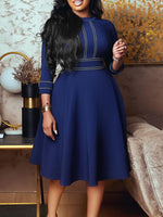 Gorgeousladie Mock Neck 3/4 Sleeve Dress