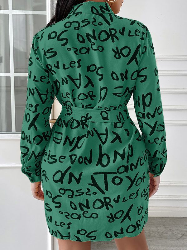 Printed Tied Shirt Dress