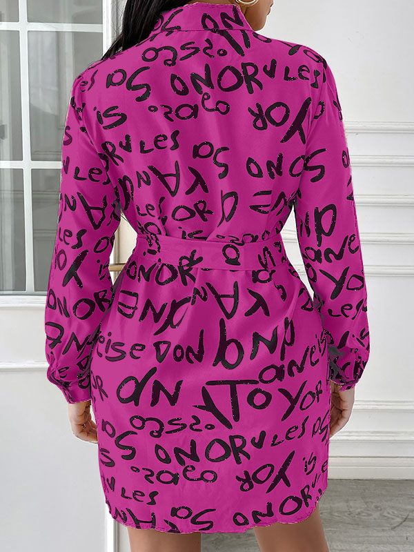 Printed Tied Shirt Dress