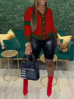 Contrast Button-Front Cardigan