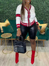 Contrast Button-Front Cardigan