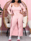 Solid Ribbed Three-Piece Set