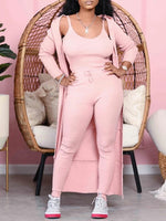 Solid Ribbed Three-Piece Set