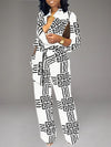 Printed Button-Front Tied Jumpsuit