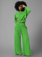 Gorgeousladie One Tied Sleeve Sweatshirt & Wide Leg Pants Set