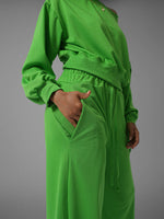 Gorgeousladie One Tied Sleeve Sweatshirt & Wide Leg Pants Set