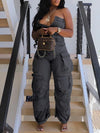 Gorgeousladie Denim Cargo Jumpsuit