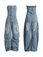 Gorgeousladie Denim Cargo Jumpsuit