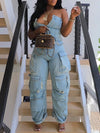 Gorgeousladie Denim Cargo Jumpsuit