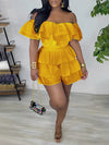 Gorgeousladie Off-Shoulder Ruffle Romper