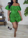 Gorgeousladie Off-Shoulder Ruffle Romper