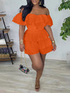 Gorgeousladie Off-Shoulder Ruffle Romper