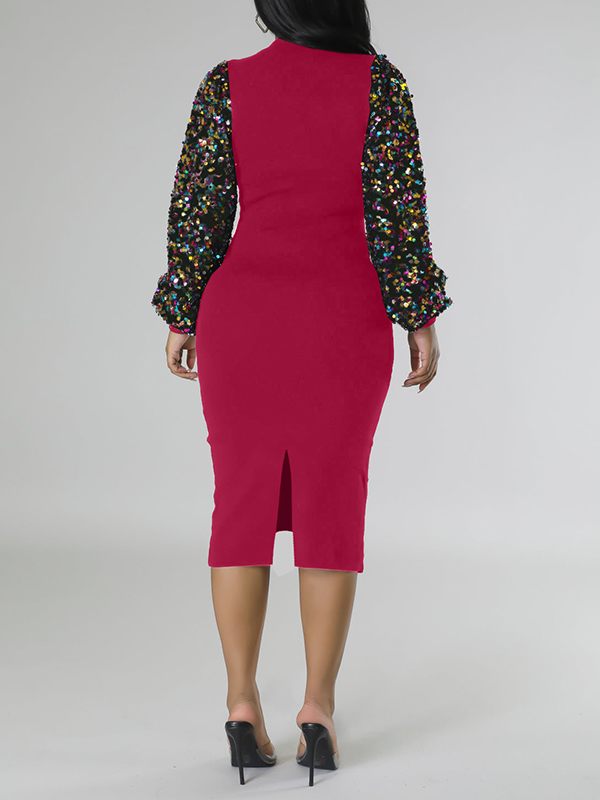 Sequin Combo Bodycon Dress