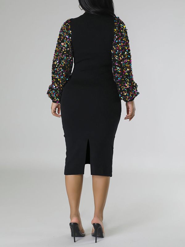 Sequin Combo Bodycon Dress