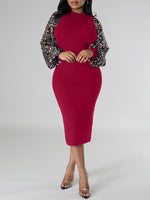 Sequin Combo Bodycon Dress