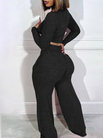 Gorgeousladie Solid Crop Top & Pants Set