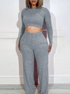 Gorgeousladie Solid Crop Top & Pants Set