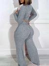 Gorgeousladie Solid Crop Top & Pants Set