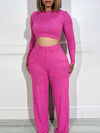 Gorgeousladie Solid Crop Top & Pants Set