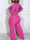 Gorgeousladie Solid Crop Top & Pants Set