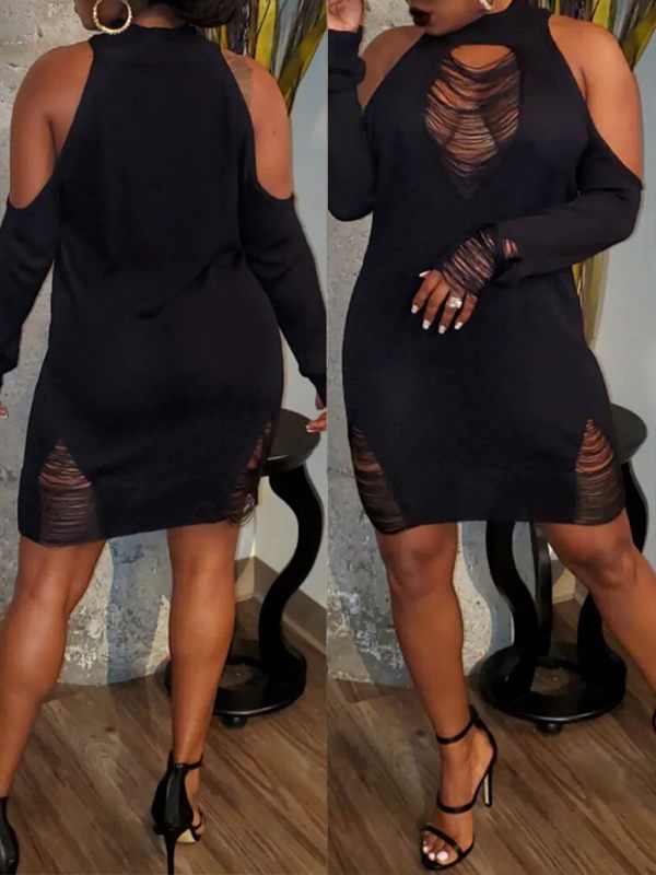 Gorgeousladie Ripped Knit Dress