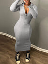 Gorgeousladie Zip-Front Hoodie Dress