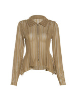 Zip-Front Knit Shirt