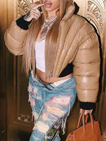 Gorgeousladie Zip-Front Puffer Coat