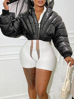 Gorgeousladie Zip-Front Puffer Coat