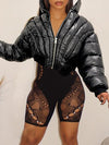 Gorgeousladie Zip-Front Puffer Coat