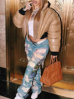 Gorgeousladie Zip-Front Puffer Coat
