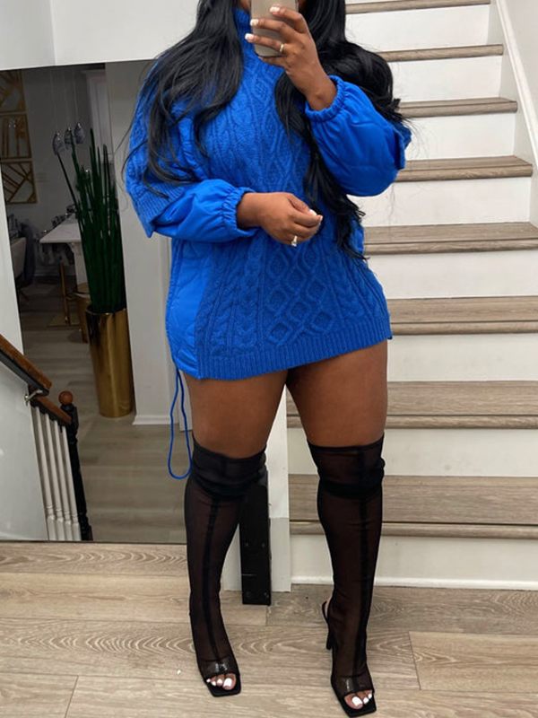 Gorgeousladie Knit Combo Drawstring Top