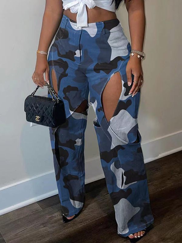 Gorgeousladie Camo Cutout Pants