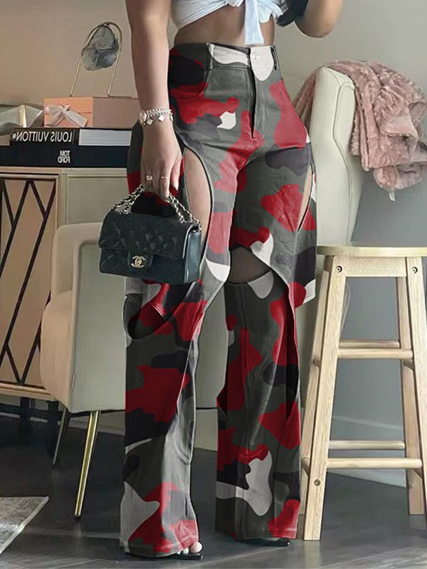 Gorgeousladie Camo Cutout Pants