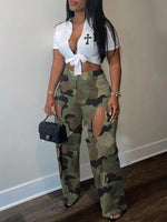 Gorgeousladie Camo Cutout Pants